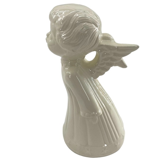 Kissing Angels Pair of Vintage Girl & Boy White Ceramic Angels Dated 1989 7.5"H - Picture 3 of 14